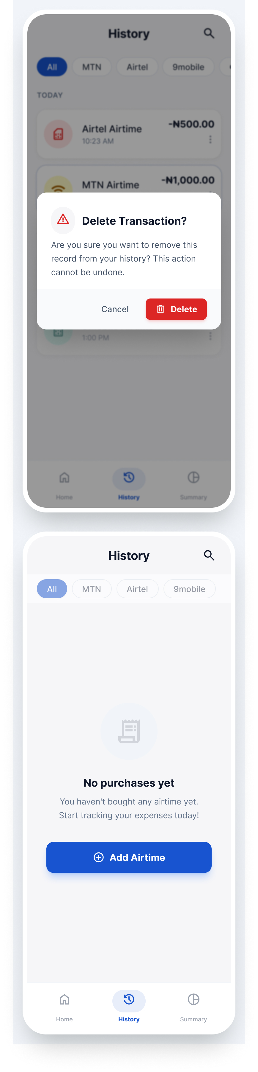 Airtime Usage Tracker screen 7
