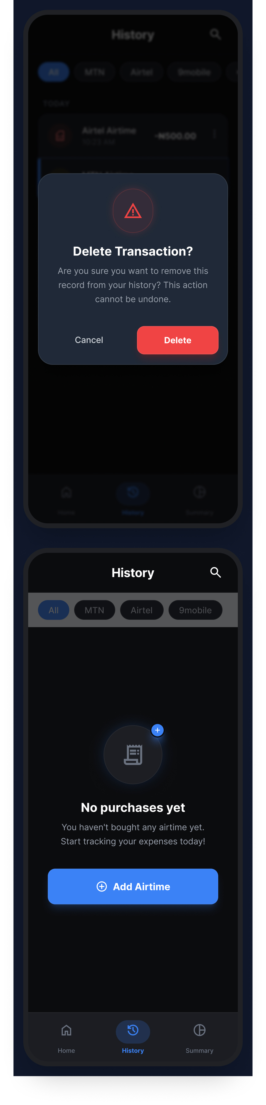 Airtime Usage Tracker screen 8